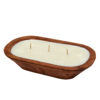 10" Mango Wood Dough Bowl Candle – Hand Poured Soy & Essential Oils - Image 3