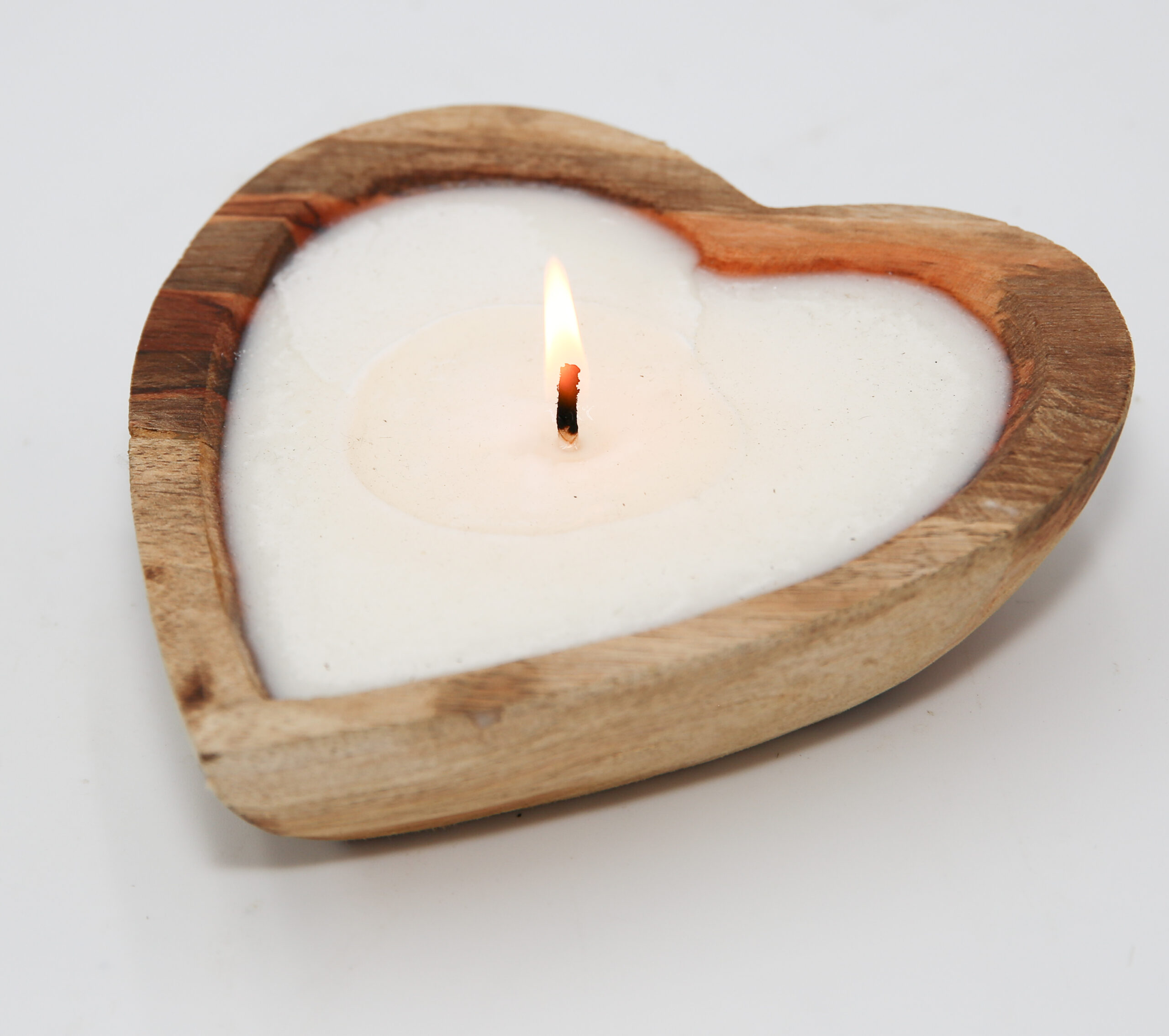 6.5″ Mango Wood Sweet Heart Candle