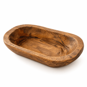 Petite Rustic Hand-Carved Wood Bowl – 11"