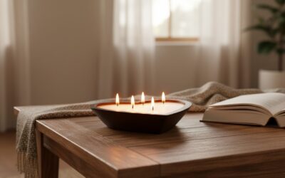Mango Wood 12″ Heart Candle
