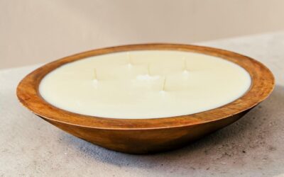 Mango Wood Bowl Candle Collection | Walnut or Natural Finish | 15.5 &12″D|