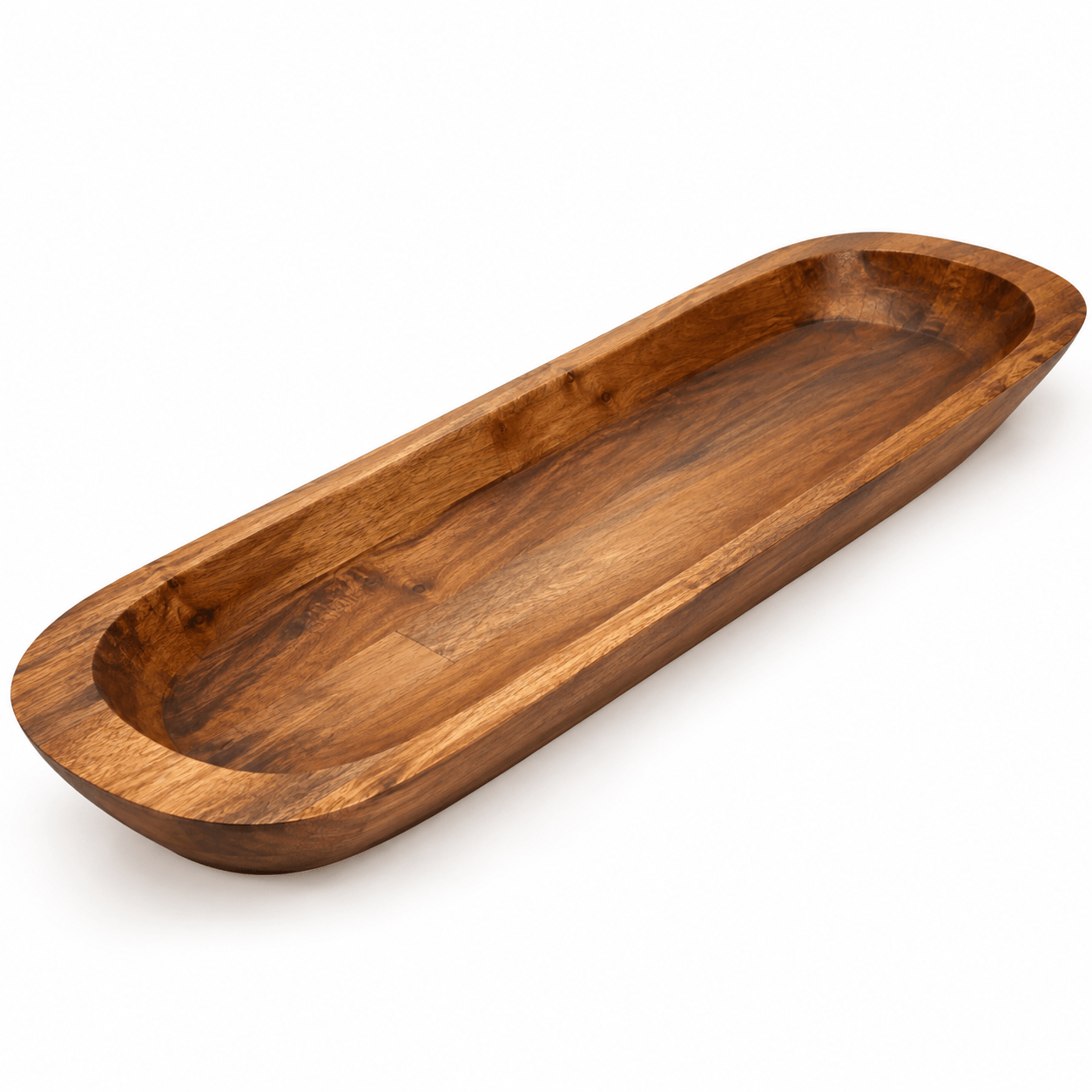 38" Large Carved Mango Wood Bowl