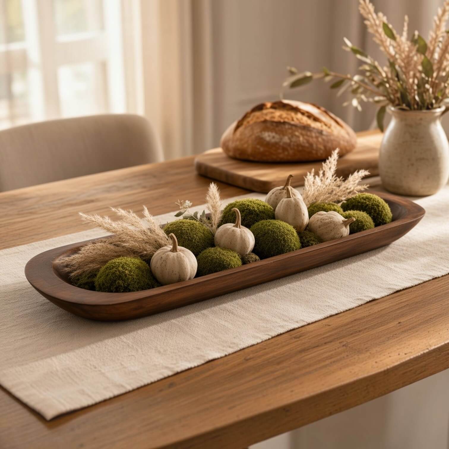 38" Large Carved Mango Wood Bowl - Image 7