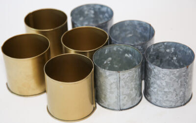 Handmade Tin Cup – Available in Gold or Silver (3.25” x 3.25”)