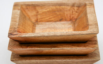 Food Safe Petite Wood Square Bowl