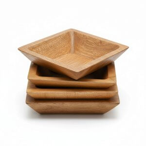 Petite Square Mango Wood Food-Safe Bowl – 7″