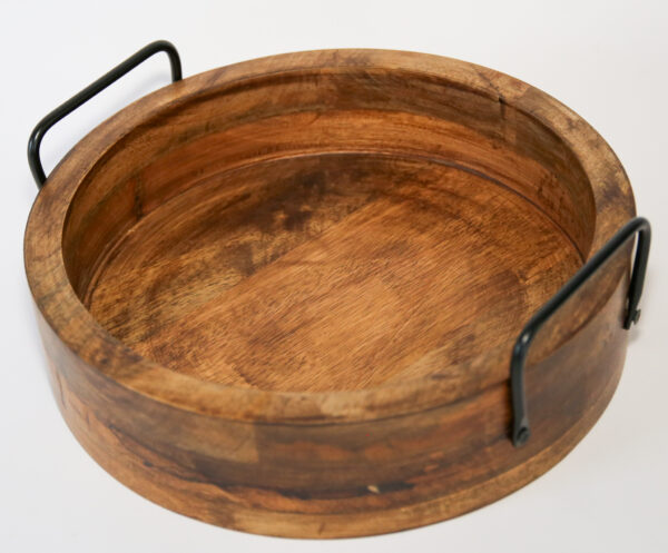 Set of 4 Round Mango Wood Trays – Food Safe, Natural & Walnut Finish (12"–24") - Image 16
