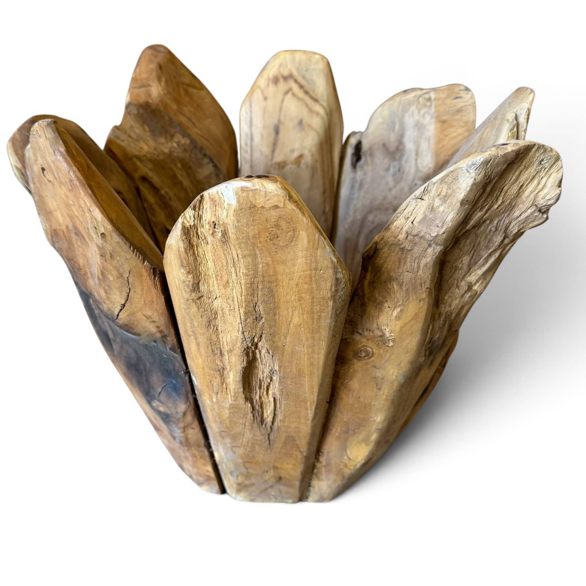 14″ Tulip Teak Wood Planter – alternate view