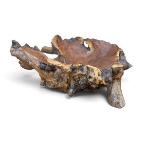 Erosion Teak Wood Bowl – 12"