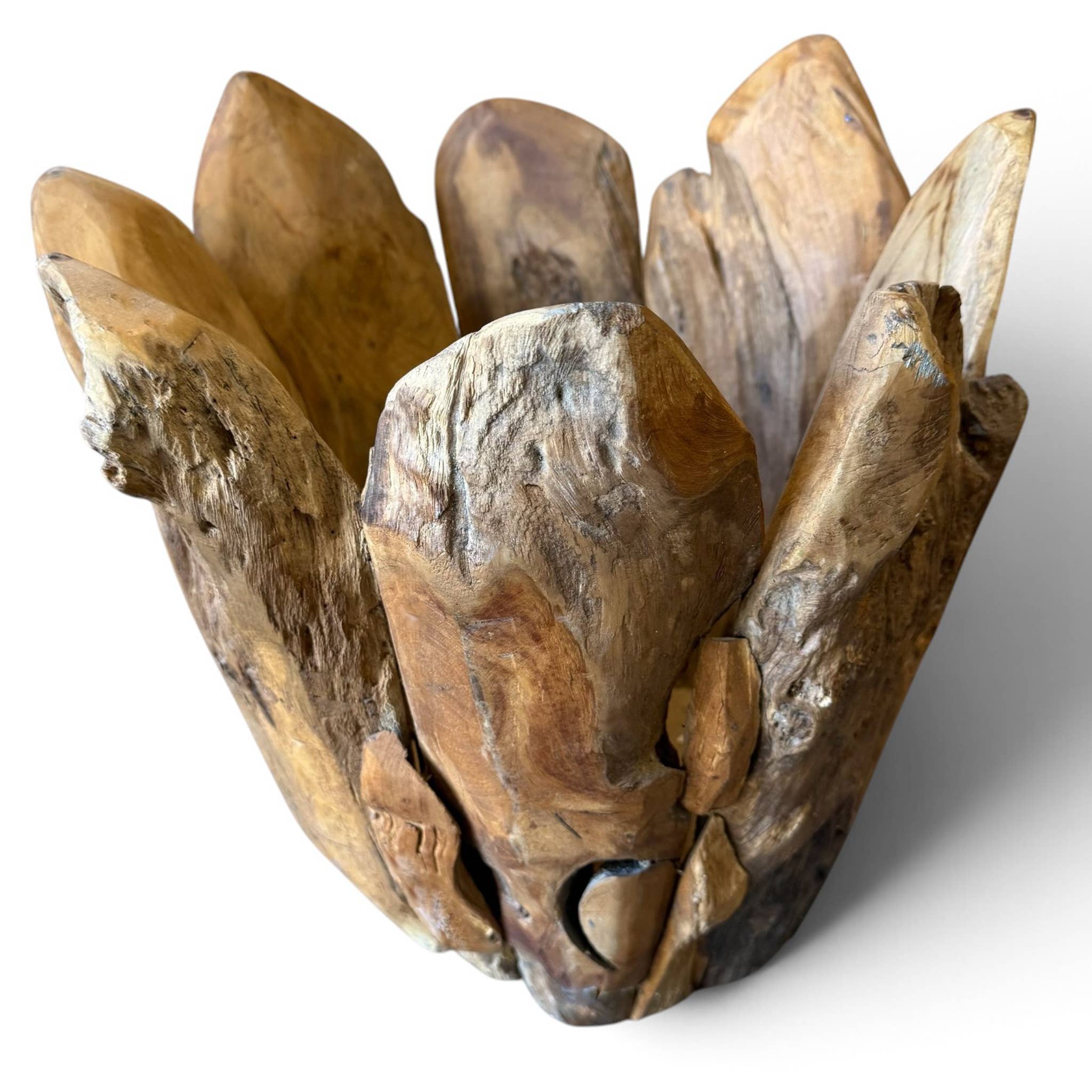 14″ Tulip Teak Wood Planter – alternate view