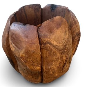 6" Lotus Teak Wood Planter