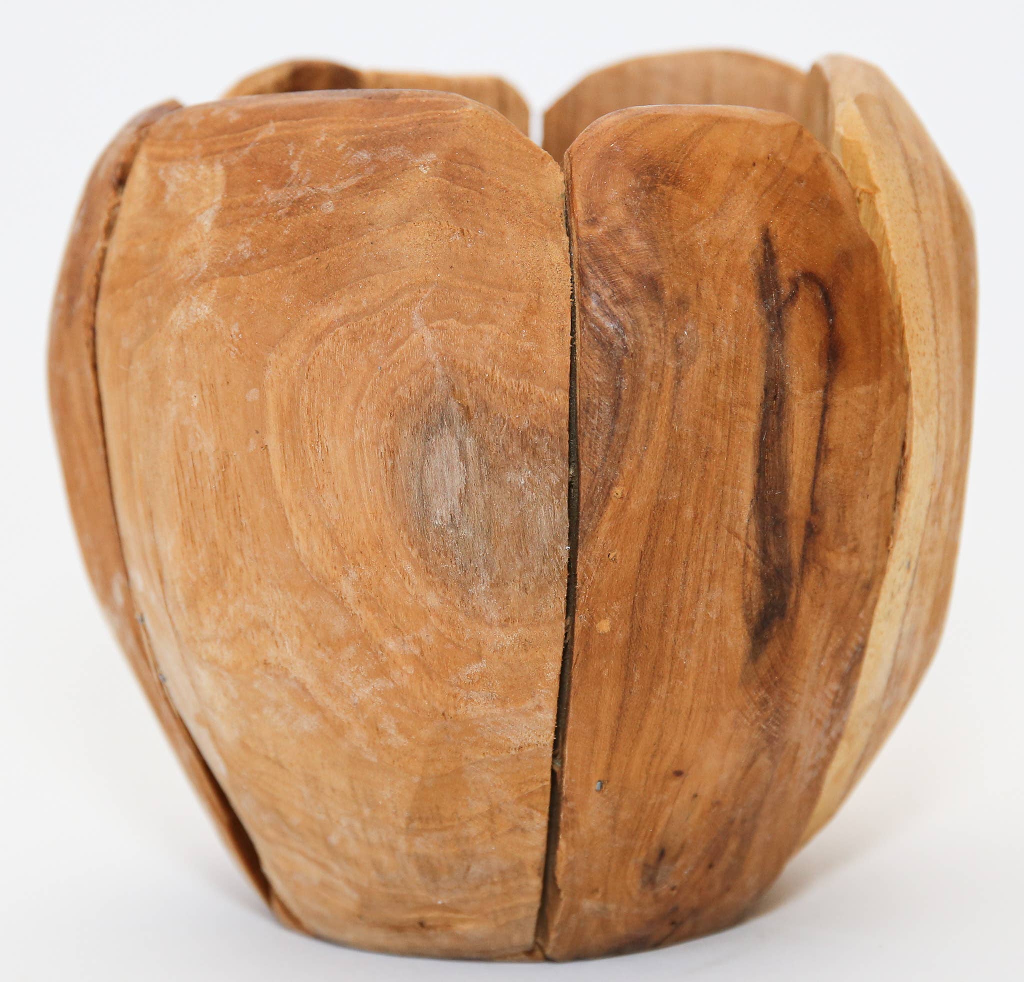 6" Lotus Teak Wood Planter - Image 6
