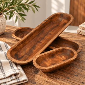 Mango Wood Bread Bowl Assortment – 10 Piece Bundle